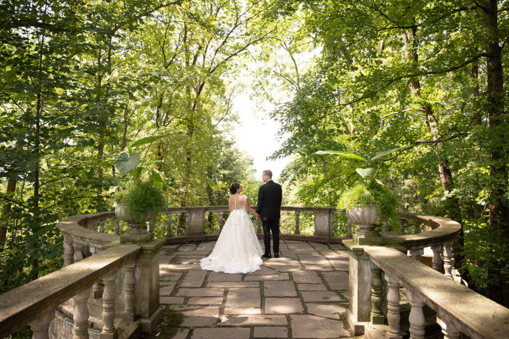 Bride and groom taking in a private moment on their wedding day. Photo taken by Cincinnati Wedding photographer Aaron Aldhizer